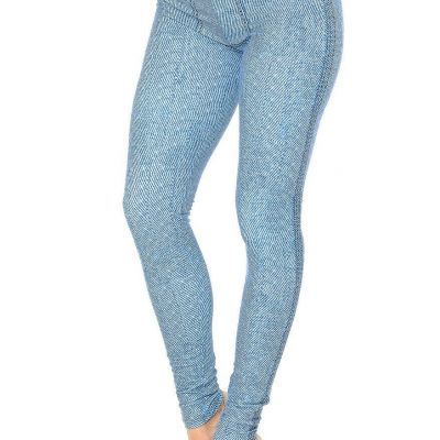 Creamy Soft Beautiful Blue Jean Leggings - USA Fashion Jeggings Fits Size 0-10